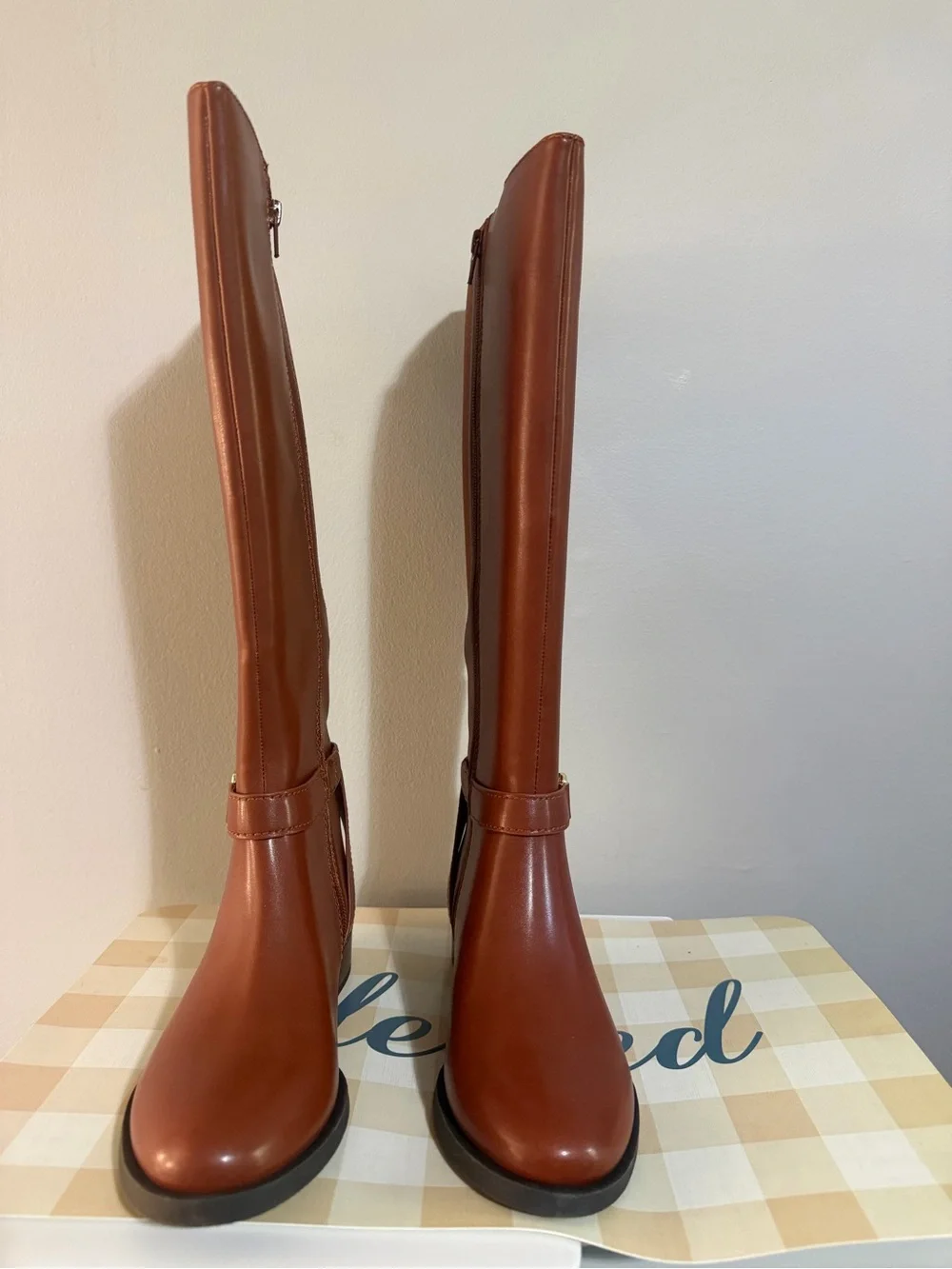 Tommy Hilfiger Women's Over-the-Knee Boots in Chestnut Brown with Gold Hardware